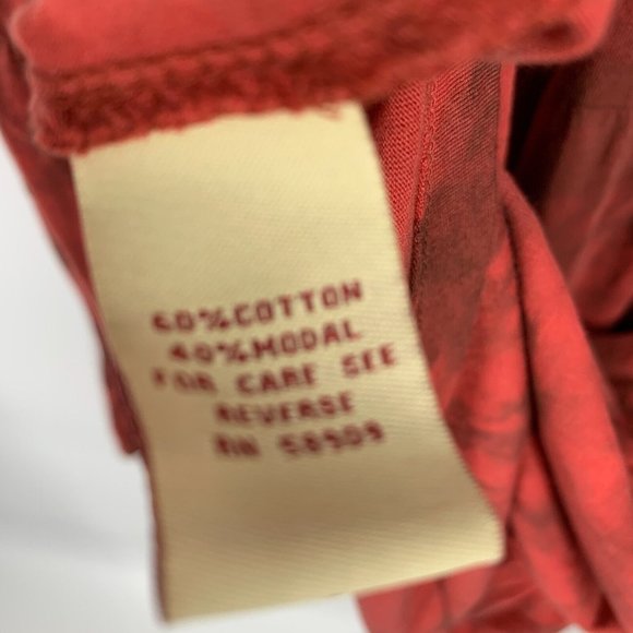 Reba Dress Red Tie Dye V Neck Sleeveless Midi Tiered Ruffle Boho - Picture 5 of 8